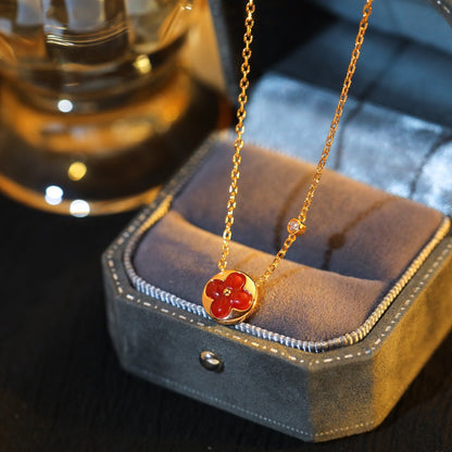 [Camiery]SUN PEDANT PINK GOLD 1 DIAMOND NECKLACE