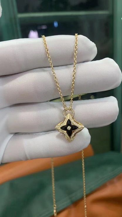 [Camiery]STAR PEDANT PINK GOLD DIAMOND NECKLACE
