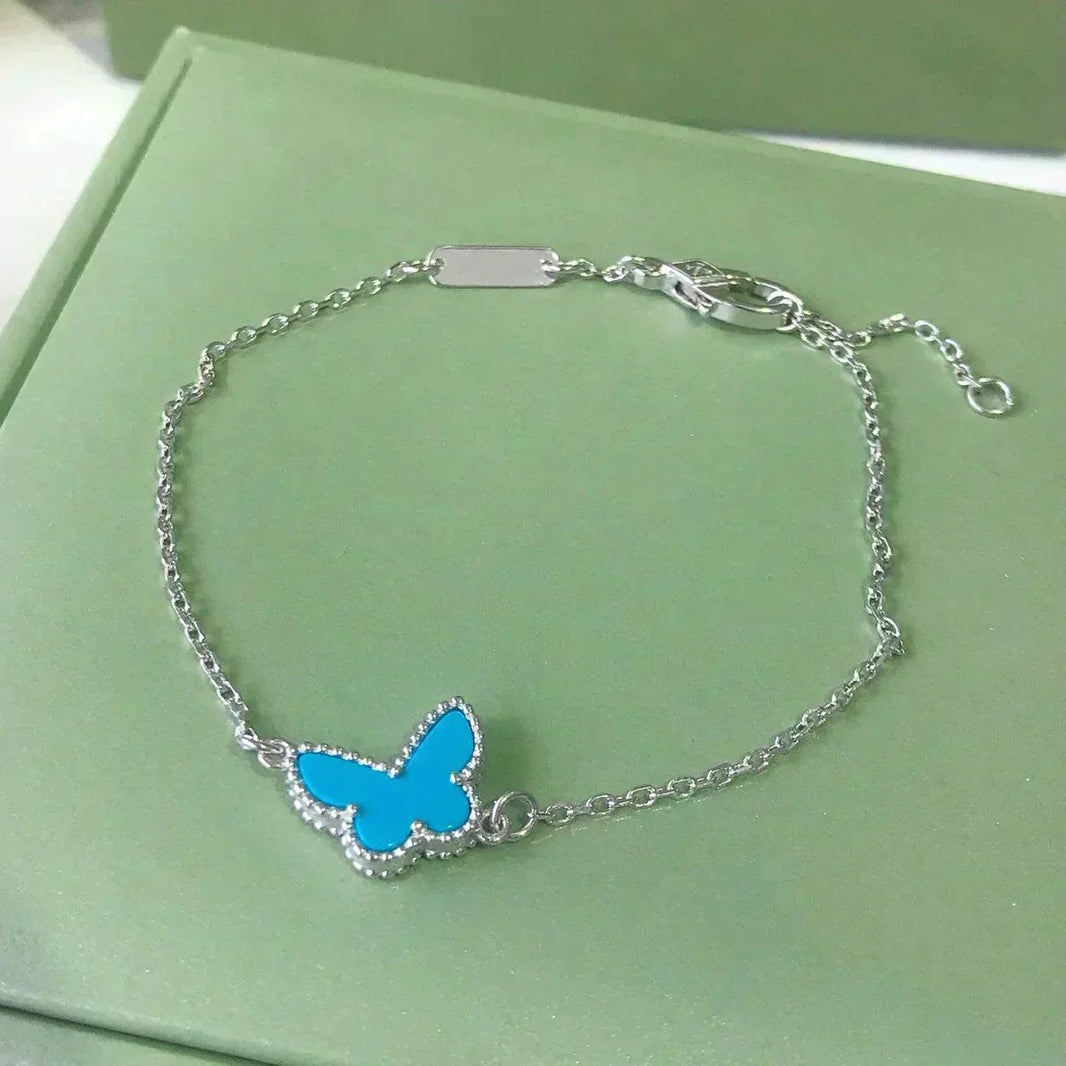 [Camiery]BUTTERFLY TURQUOISE BUTTERFLY BRACELET SILVER