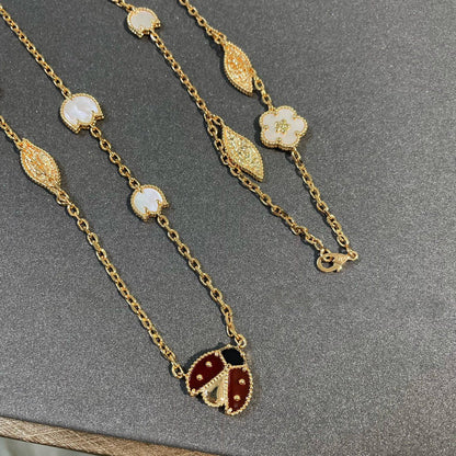 [Camiery]LUCKY SPRING 15 MOTIFS GOLD NECKLACE