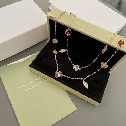 [Camiery]LUCKY SPRING 15 MOTIFS ROSE GOLD NECKLACE