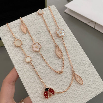 [Camiery]LUCKY SPRING 15 MOTIFS ROSE GOLD NECKLACE