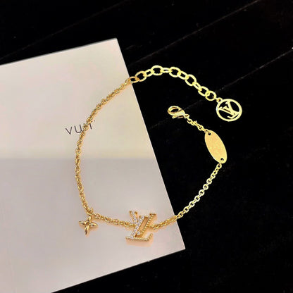 [Camiery]LOGO STAR MOTIF GOLD BRACELET