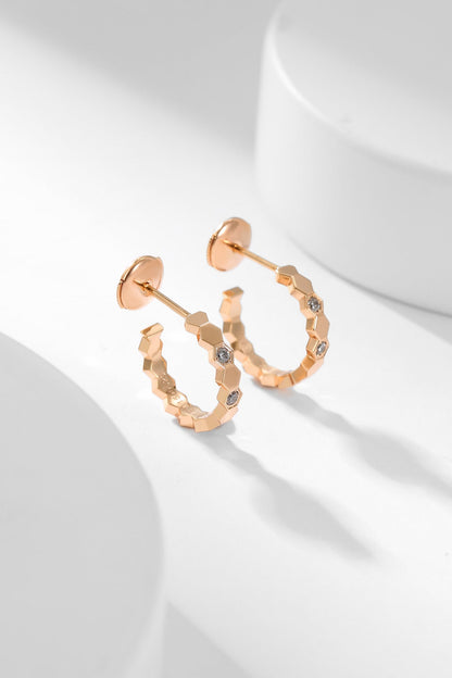 [Camiery]BEE LOVE DIAMOND HOOP EARRINGS