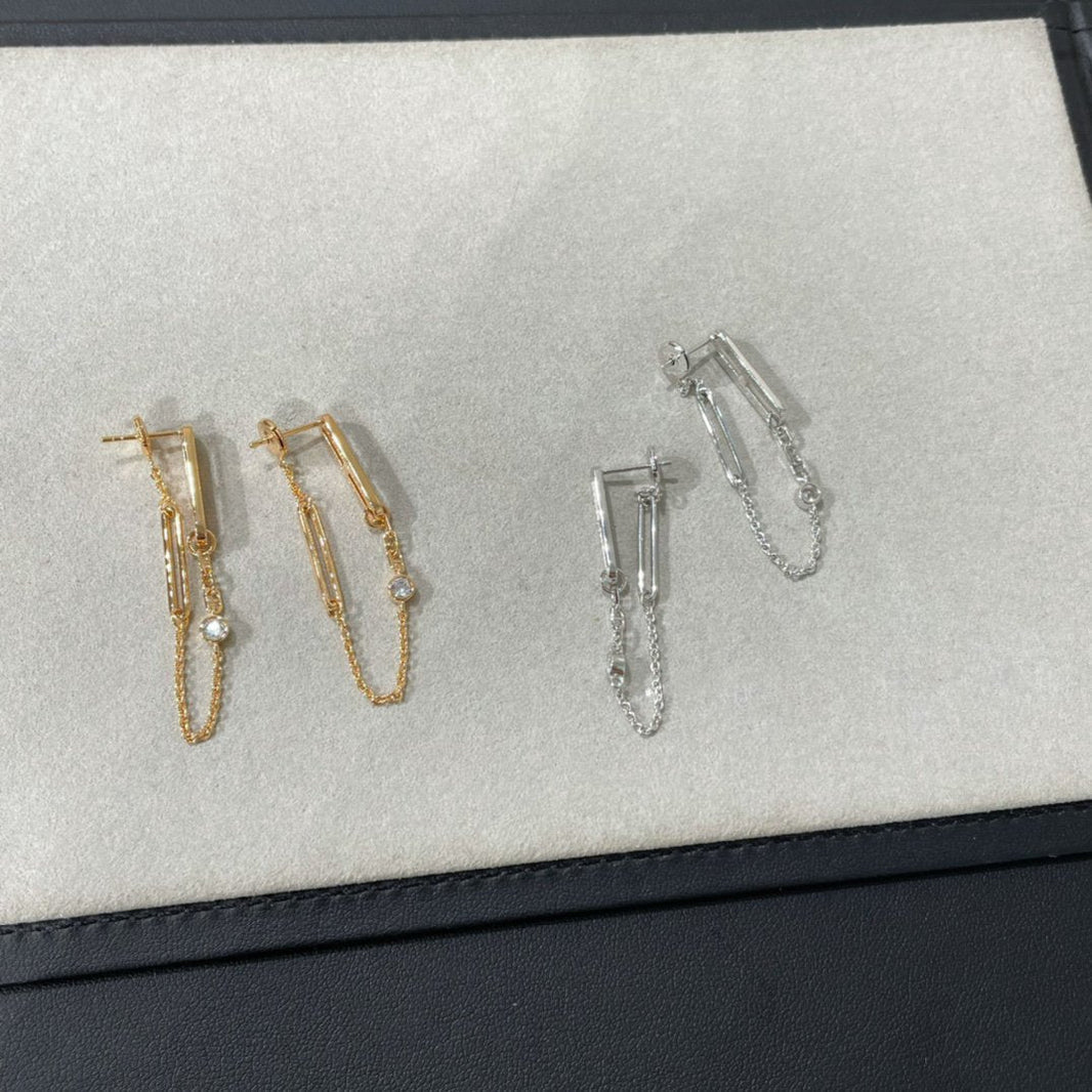 [Camiery]CHAINE CHAOS DIAMOND DROP EARRINGS