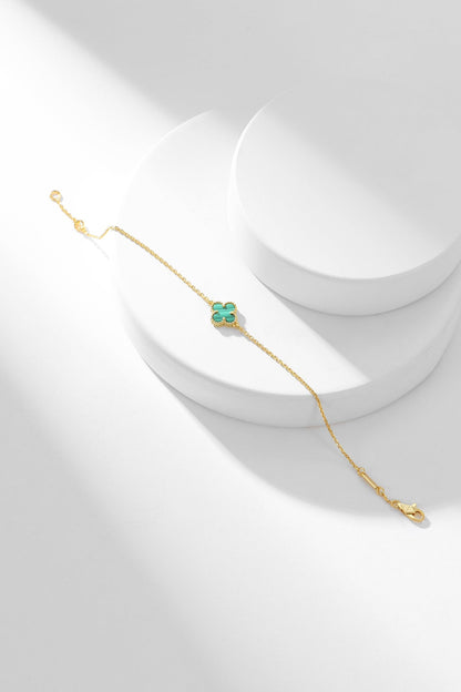 [Camiery]CLOVER BRACELET MALACHITE 1 MOTIF