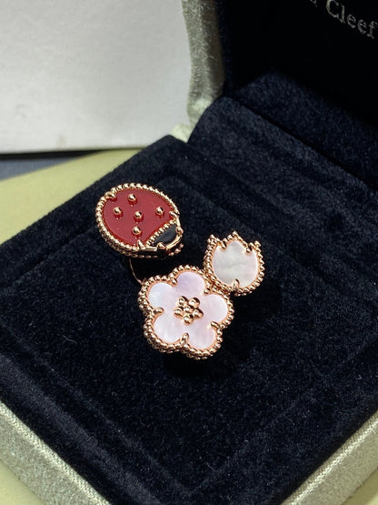 [Camiery]LUCKY 3 MOTIF ROSE GOLD RING