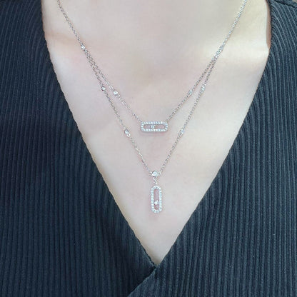 [Camiery]MOVE 2 ROW DIAMOND NECKLACE