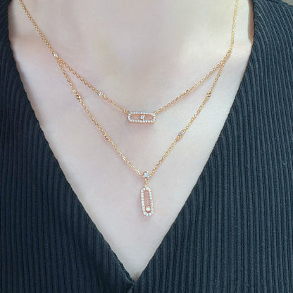 [Camiery]MOVE 2 ROW DIAMOND NECKLACE