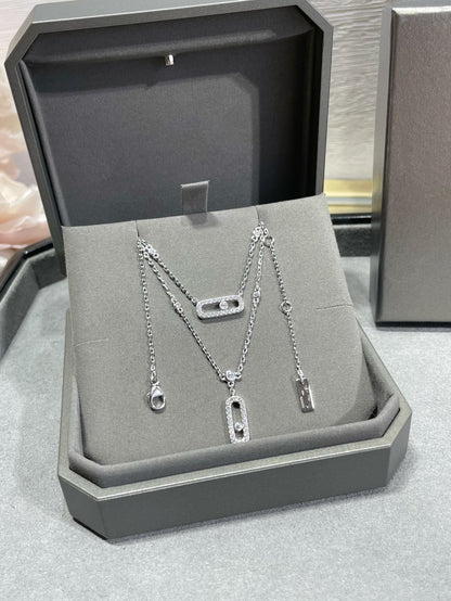 [Camiery]MOVE 2 ROW DIAMOND NECKLACE