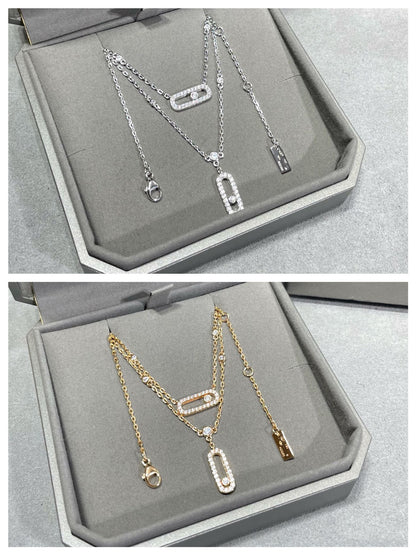 [Camiery]MOVE 2 ROW DIAMOND NECKLACE