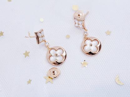 [Camiery]STAR AND SUN PINK GOLD MOP DROP EARRINGS