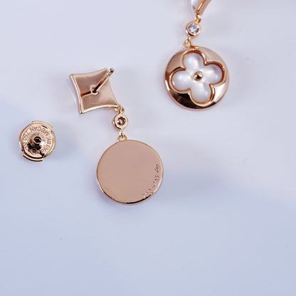 [Camiery]STAR AND SUN PINK GOLD MOP DROP EARRINGS
