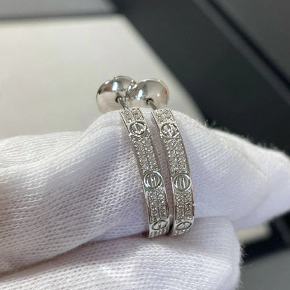 [Camiery] LOVE EARRINGS 3.6MM DIAMOND PAVED