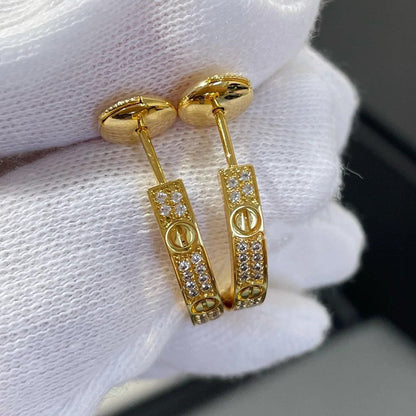 [Camiery] LOVE EARRINGS 3.6MM DIAMOND PAVED