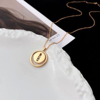 [Camiery]LUCKY MOVE MOP PINK GOLD NECKLACE