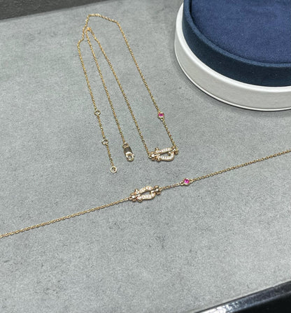 [Camiery]FORCE 10 DIAMOND PINK GOLD NECKLACE