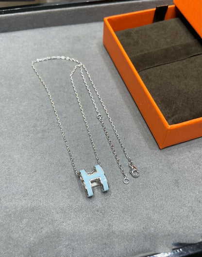[Camiery]POP H SKY BLUE NECKLACE