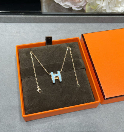 [Camiery]POP H SKY BLUE NECKLACE