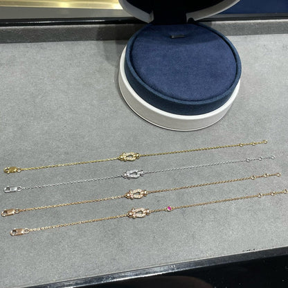 [Camiery]FORCE 10 DIAMOND CHAIN LINK PINK GOLD BRACELET