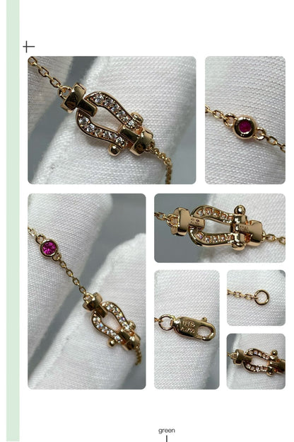 [Camiery]FORCE 10 DIAMOND CHAIN LINK PINK GOLD BRACELET