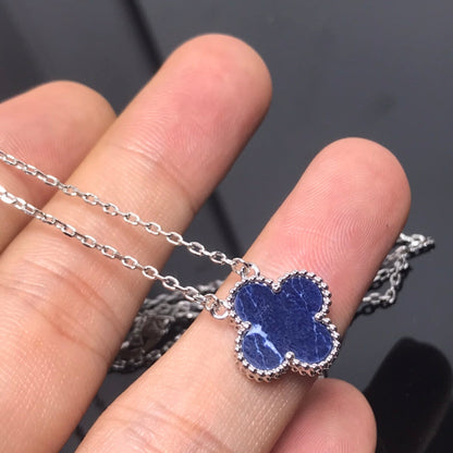 [Camiery]CLOVER PIETERSITE SILVER LONG NECKLACE