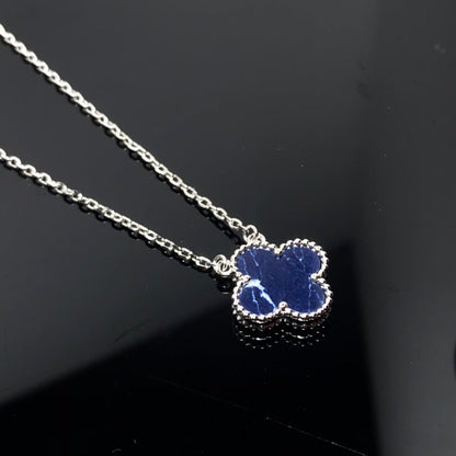 [Camiery]CLOVER PIETERSITE SILVER LONG NECKLACE