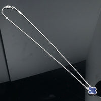 [Camiery]CLOVER PIETERSITE SILVER LONG NECKLACE