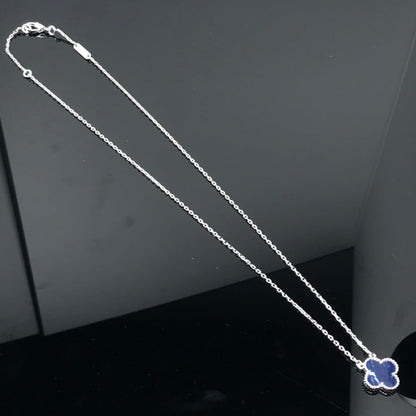 [Camiery]CLOVER PIETERSITE SILVER LONG NECKLACE