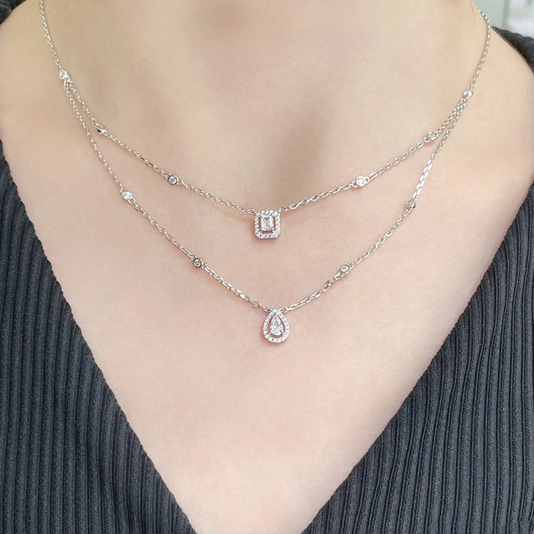 [Camiery]MY TWIN 2 ROW DIAMOND NECKLACE