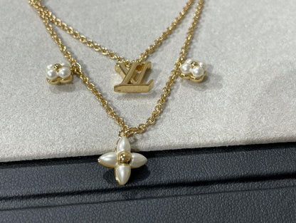 [Camiery]FLOWERGRAM GOLD MOP DOUBLE ROW NECKLACE