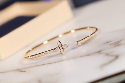 [Camiery]IDYLLE GOLD OPEN BRACELET DIAMOND PAVED