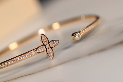 [Camiery]IDYLLE GOLD OPEN BRACELET DIAMOND PAVED