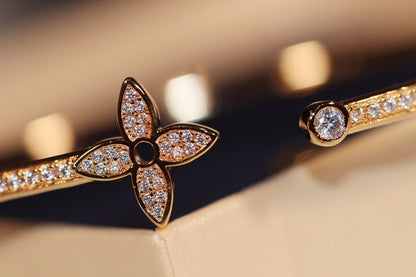 [Camiery]IDYLLE GOLD OPEN BRACELET DIAMOND PAVED