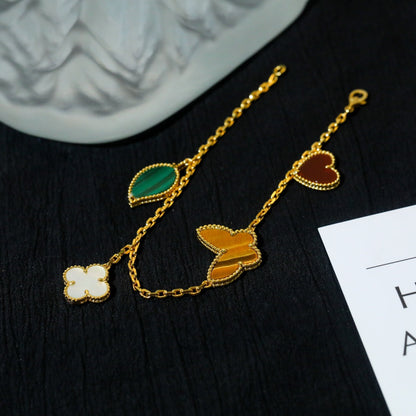 [Camiery]LUCKY SPRING 5 MOTIF GOLD BRACELET