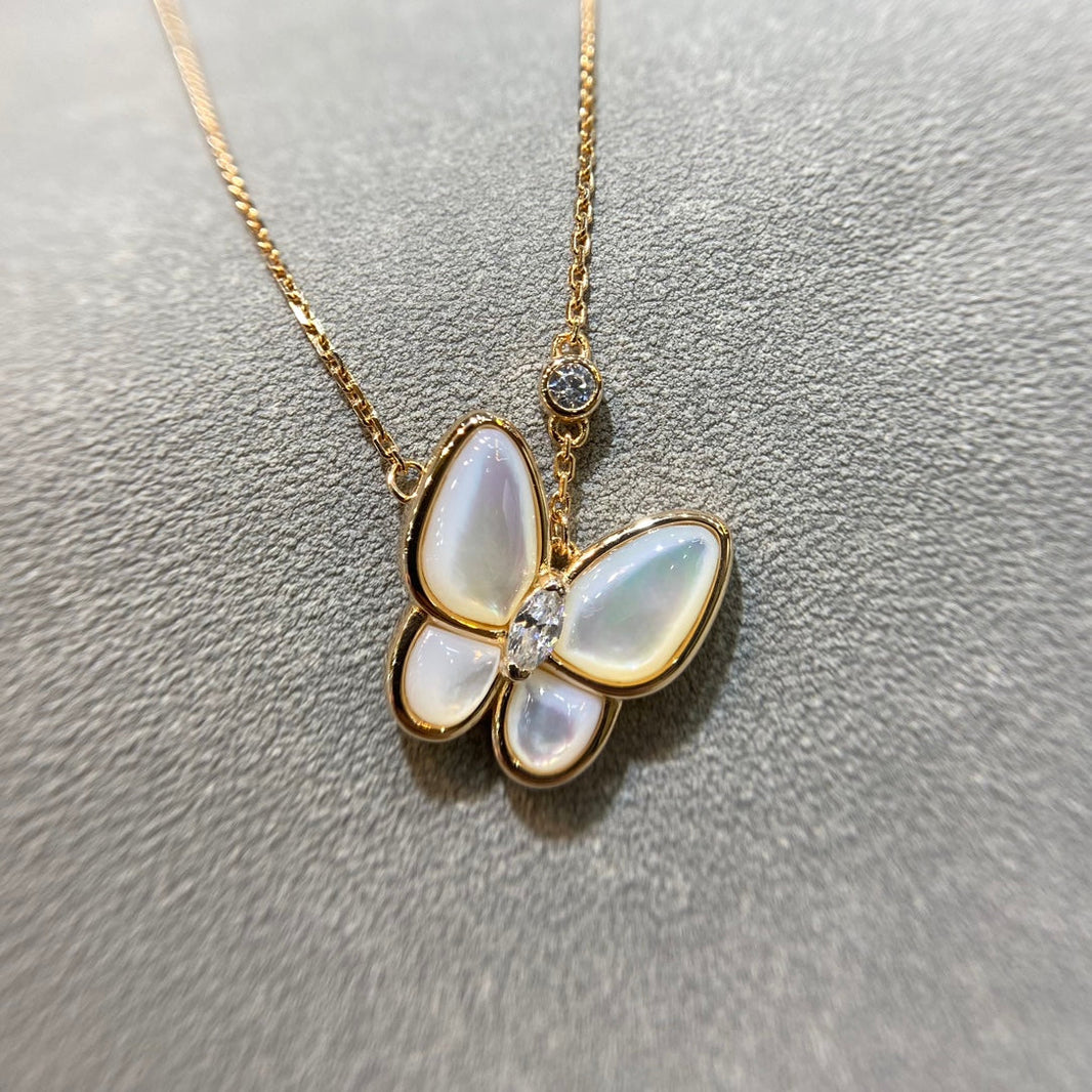[Camiery]BUTTERFLY MOP DIAMOND NECKLACE