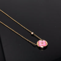 [Camiery]COLOR BLOSSOM PINK MOP SUN GOLD NECKLACE