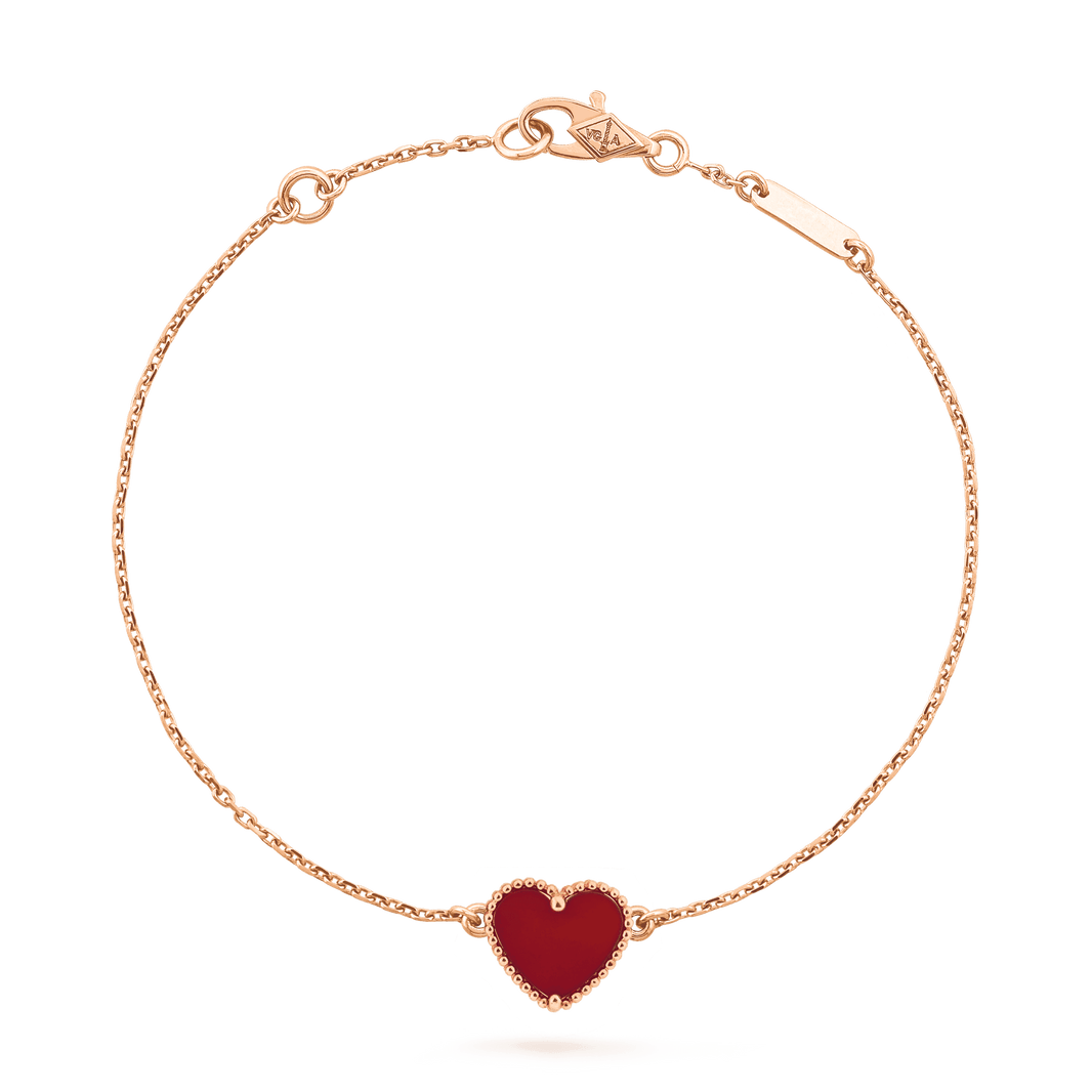 [Camiery]HEART CARNELIAN PINK GOLD BRACELET