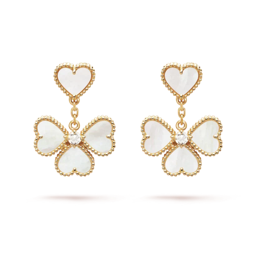 [Camiery]CLOVER SWEET WHITE MOP EARRINGS