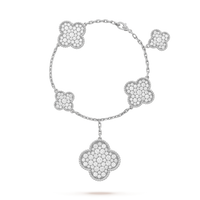 [Camiery]CLOVER 6 MOTIFS SILVER DIAMOND BRACELET