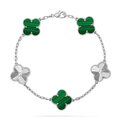 [Camiery] CLOVER 5 MOTIF MALACHITE BRACELET COLLECTION
