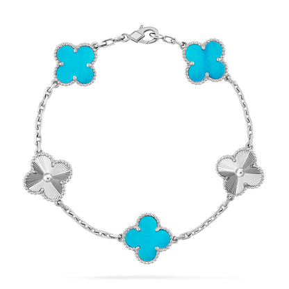 [Camiery] CLOVER 5 MOTIF TURQUOISE BRACELET COLLECTION