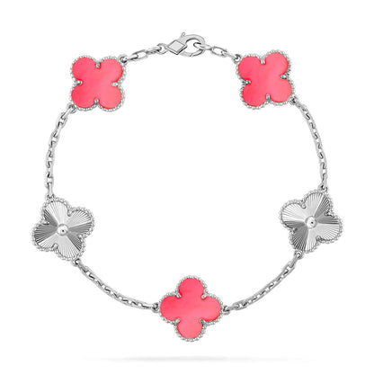 [Camiery] CLOVER 5 MOTIFS  PINK MOP BRACELET COLLECTION
