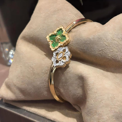 [Camiery JEWELRY] OPERA TULLE  GOLD BRACELET WITH ENAMEL BACKGROUND