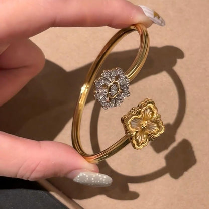 [Camiery JEWELRY] OPERA TULLE  GOLD BRACELET WITH ENAMEL BACKGROUND
