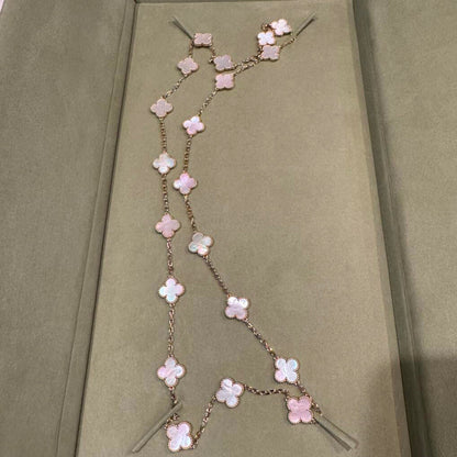 [Camiery]CLOVER 20 MOTIFS PINK MOP NECKLACE