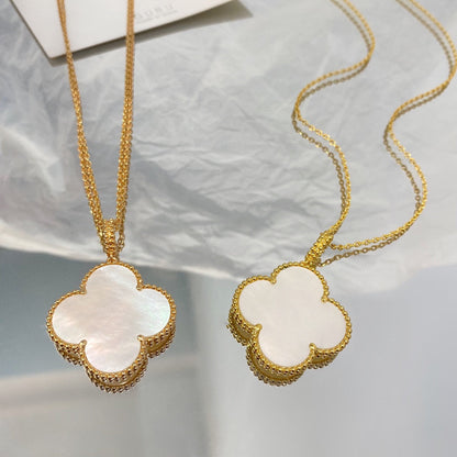 [Camiery]CLOVER 25MM MOP LARGE PENDANT NECKLACE