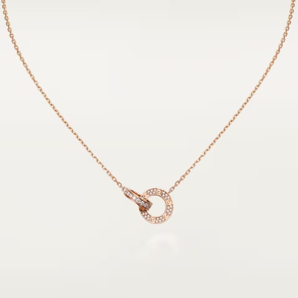 [Camiery] LOVE  FULL DIAMOND PENDANT NECKLACE