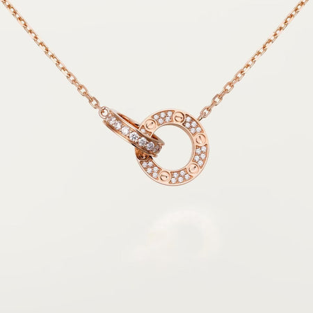 [Camiery] LOVE  FULL DIAMOND PENDANT NECKLACE