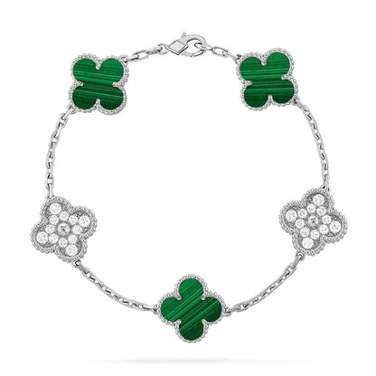 [Camiery] CLOVER 5 MOTIF MALACHITE BRACELET COLLECTION